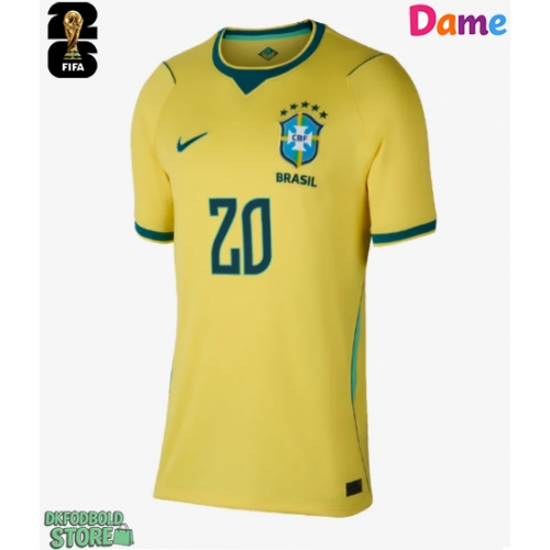 Brasilien Lucas Paqueta #20 Replika Hjemmebanetrøje Dame VM 2026 Kortærmet